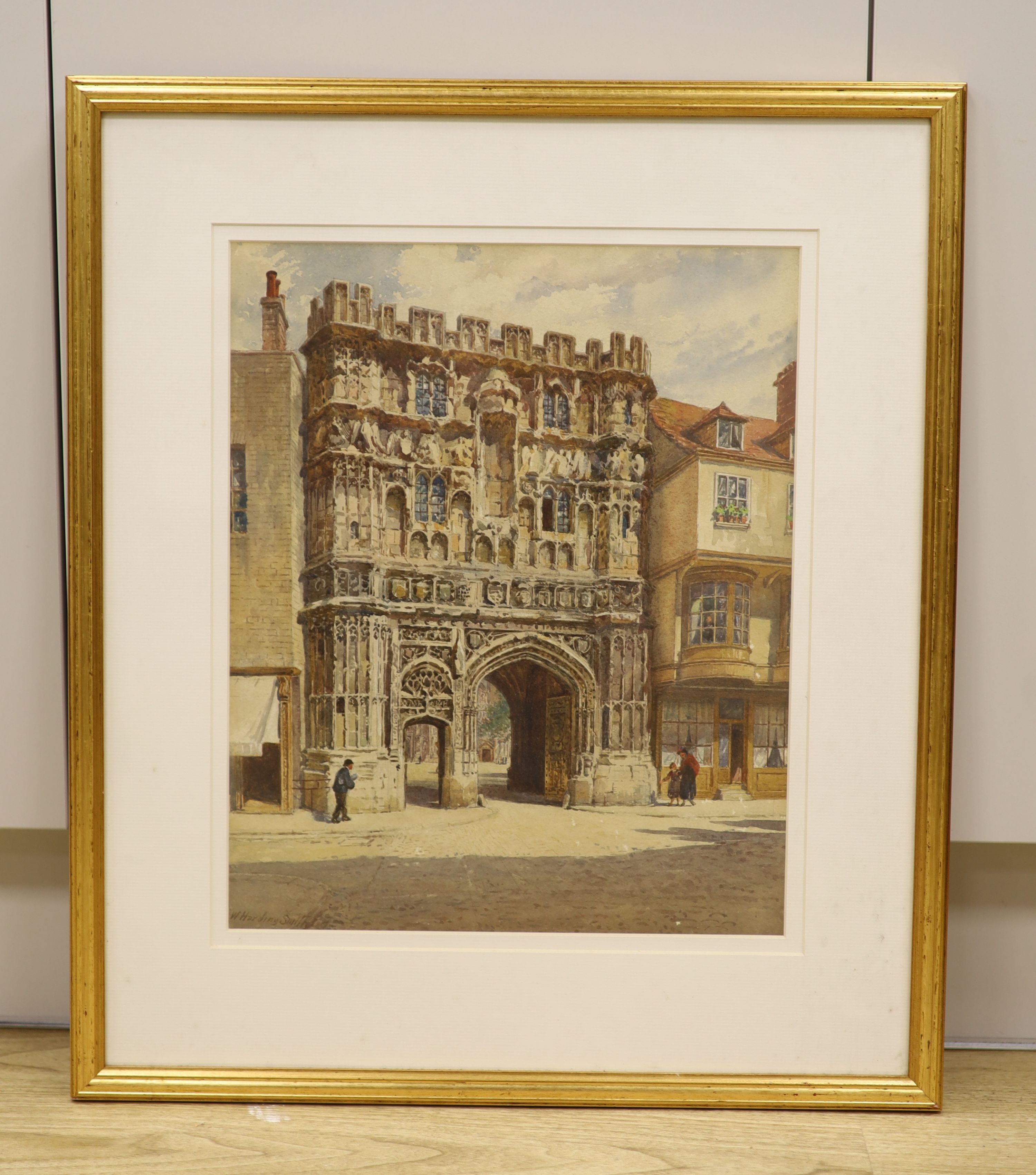 William Harding Smith (1848-1922), watercolour, Medieval gateway, signed, 42 x 34cm